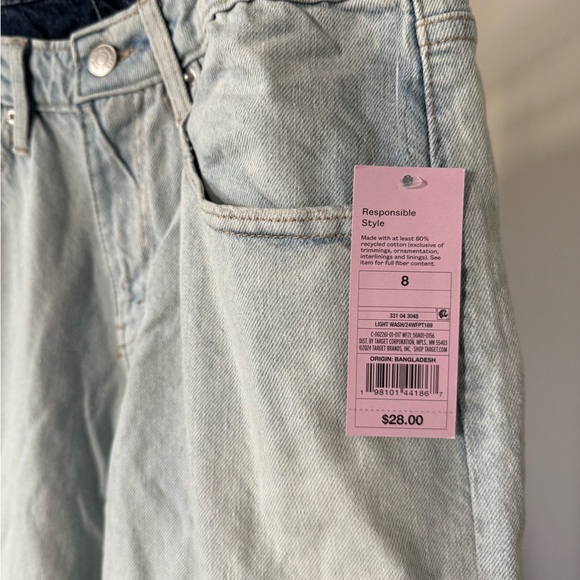 NEW Wild Fable Light Denim Mid-Rise 90s Relaxed‎ Straight Jeans Size 8 - Picture 2 of 9